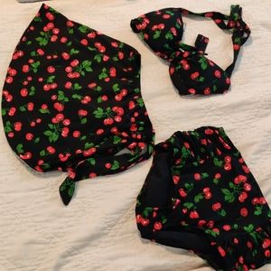Pinup Girl Clothing Cherry Swim Set